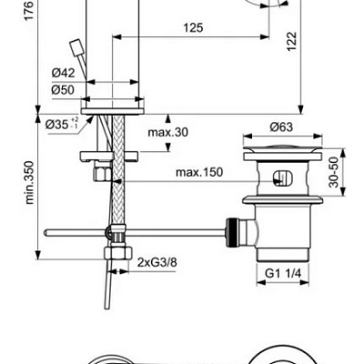 Смеситель Ideal Standard Cerafine Model O для раковины, хром, BC702AA