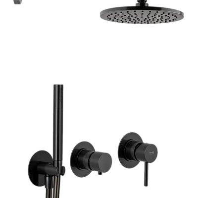 Душевая система Remer X Style X96S02OCFP, черный брашированный хром