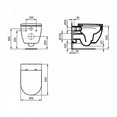 Унитаз подвесной Ideal Standard ELLISSE rimless с сиденьем Soft-Close T569201 белый
