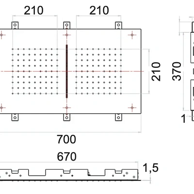 Верхний душ потолочный 70x40 см Remer INOX SS357SFR7040C, хром