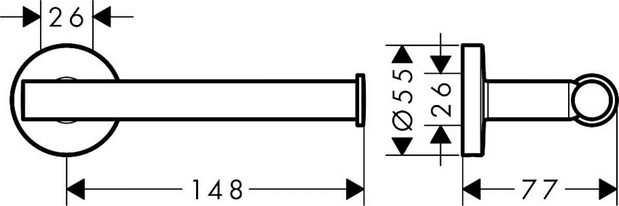 Hansgrohe Logis Universal Держатель рулона туалетной бумаги без крышки хром 41726000