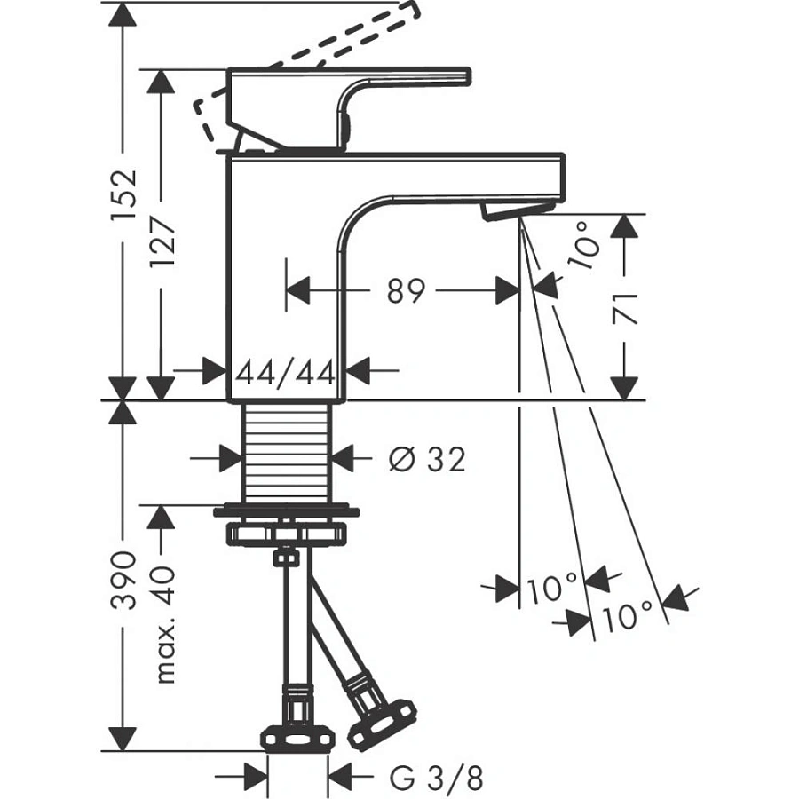 Смеситель для умывальника Hansgrohe Vernis Shape 71567000