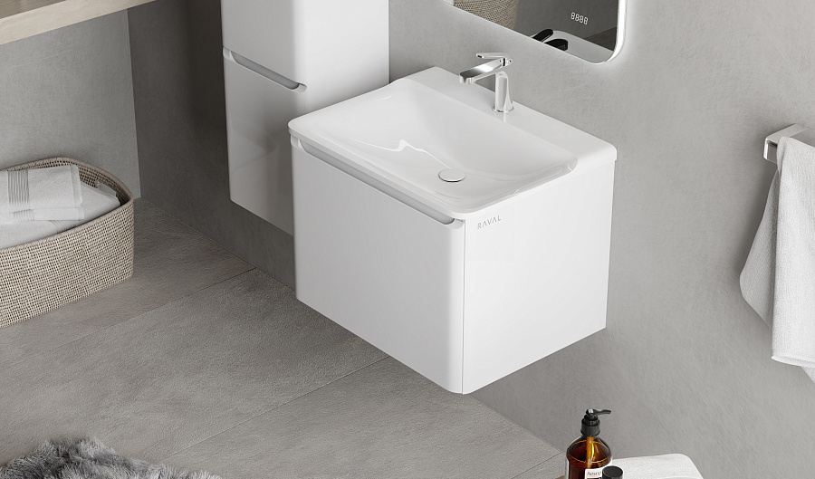 Тумба под умывальник Raval Welto 60 подвесная белая