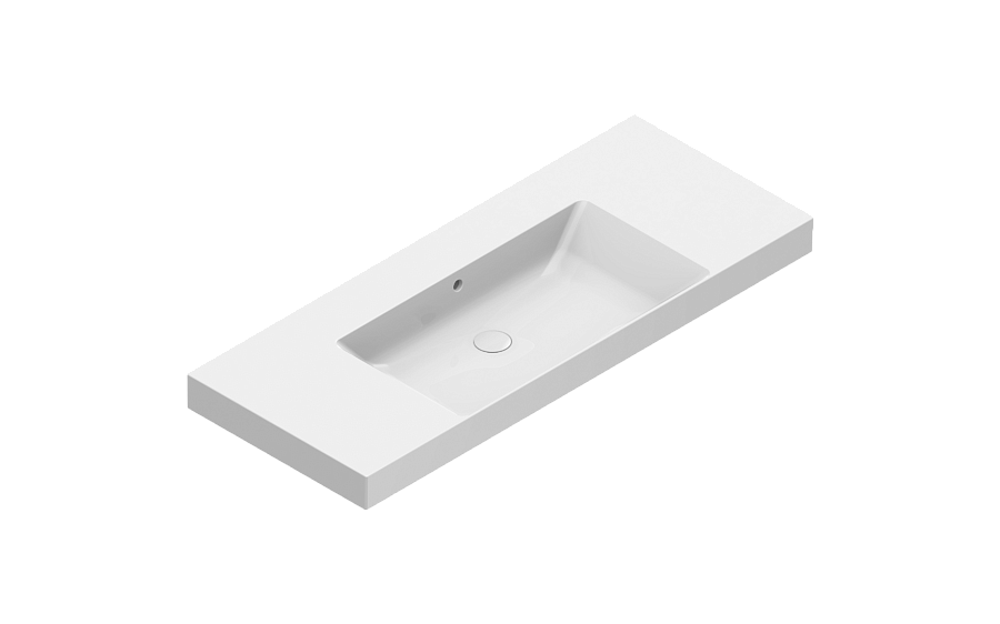 Раковина Catalano Zero 125x50, арт.0121260001, без отв. под смеситель, белый глянцевый