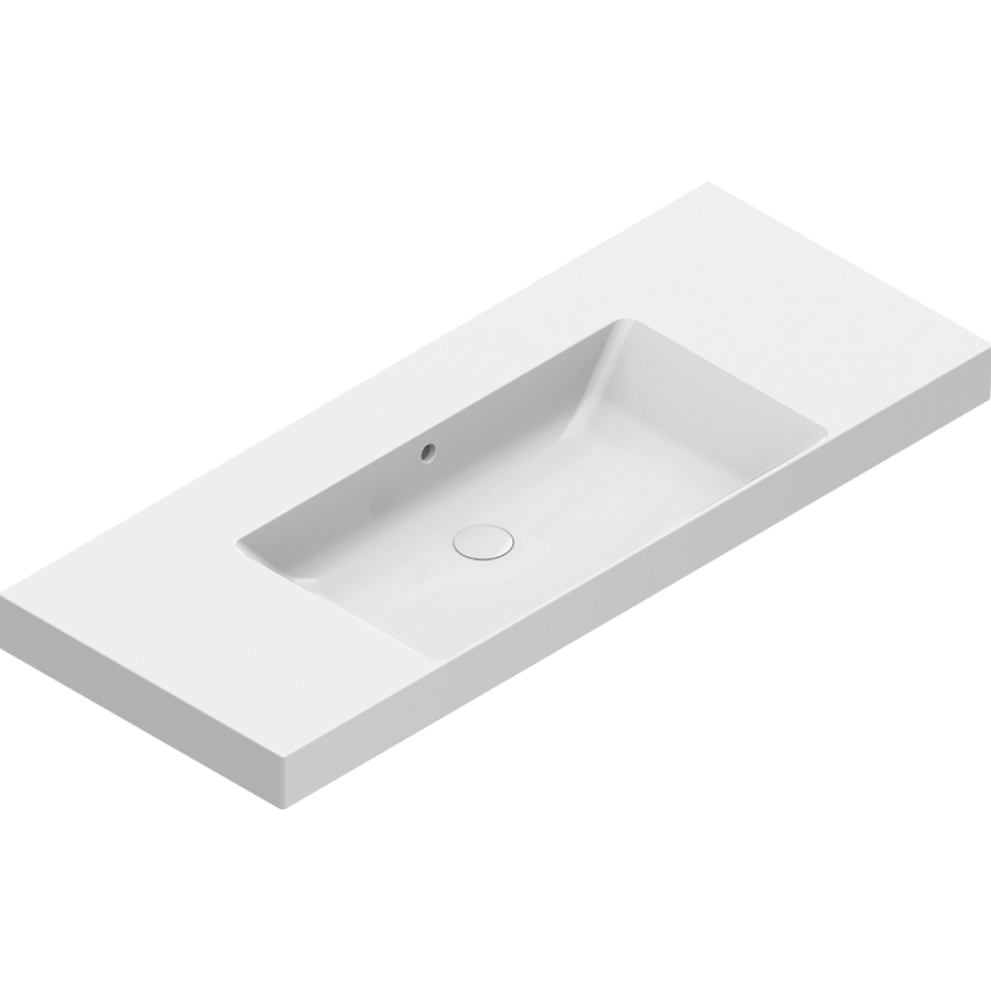 Раковина Catalano Zero 125x50, арт.0121260001, без отв. под смеситель, белый глянцевый