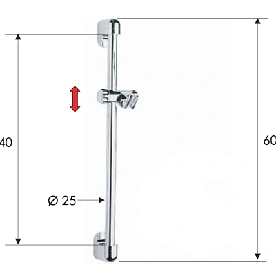 Душевая стойка 60 см Remer 311D, хром