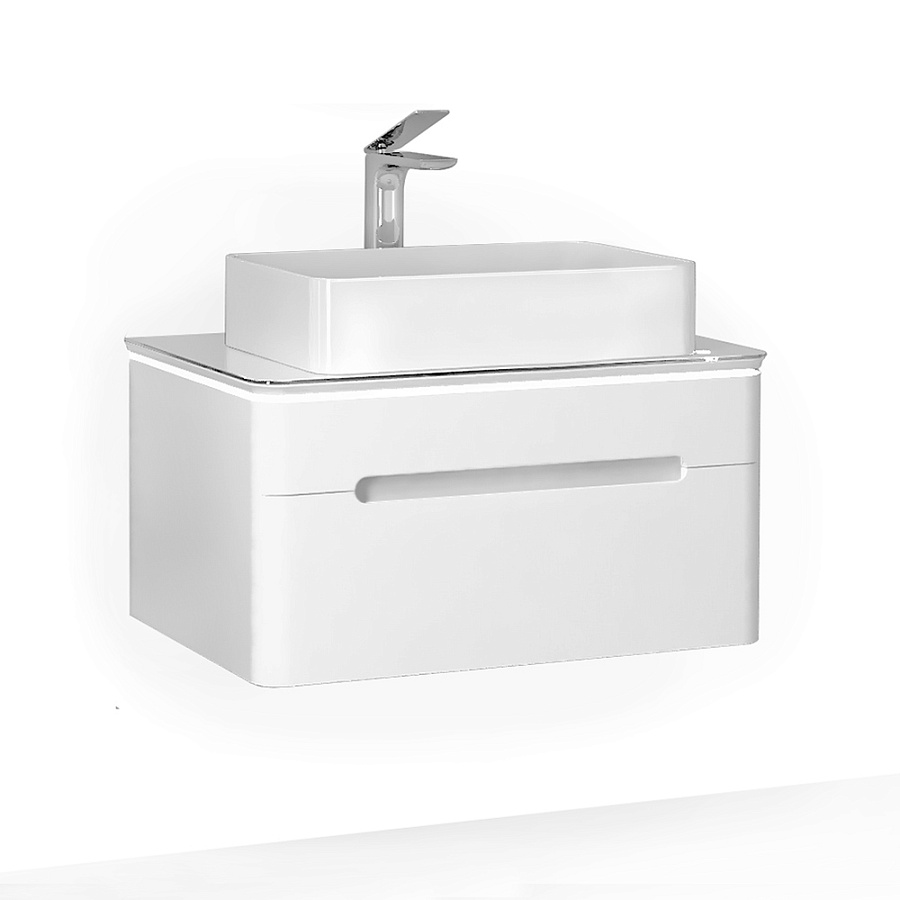 Тумба под умывальник Jorno Shine 75 подвесной белая