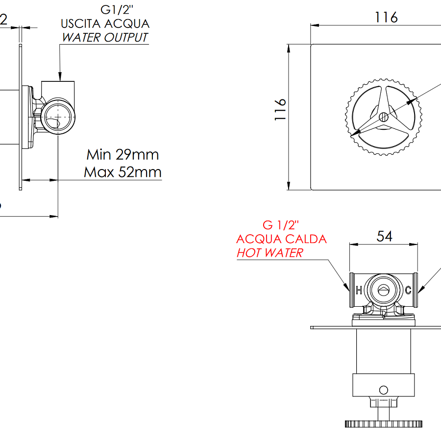 Смеситель для душа Remer Chrono CH30Q, хром