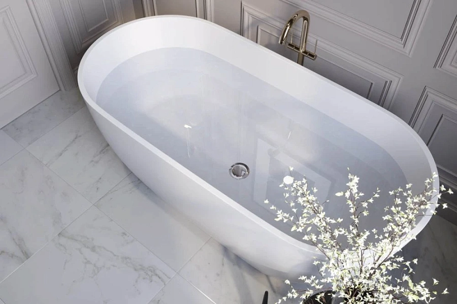 Ванна каменная Holbi Venus Solid Surface 158x79 белый матовый