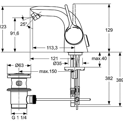 Смеситель Ideal Standard Melange A4268AA для биде