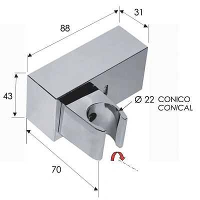 Держатель ручного душа Remer 339S, хром