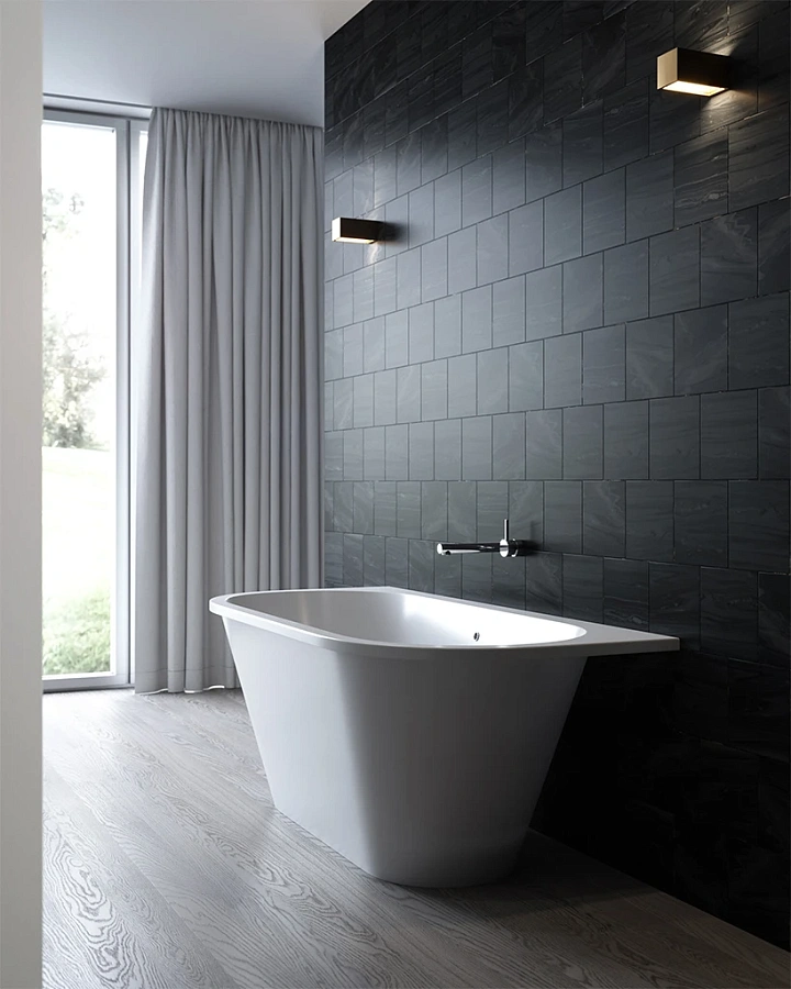 Ванна каменная Holbi Galatea Solid Surface 170x77 белый матовый