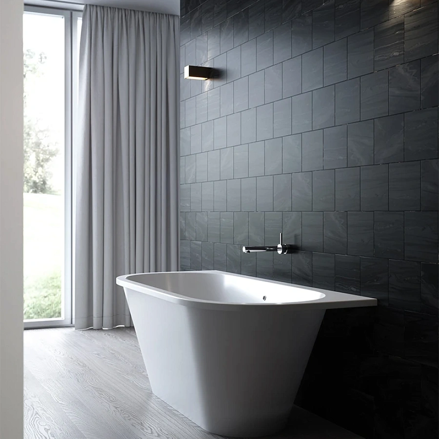 Ванна каменная Holbi Galatea Solid Surface 170x77 белый матовый