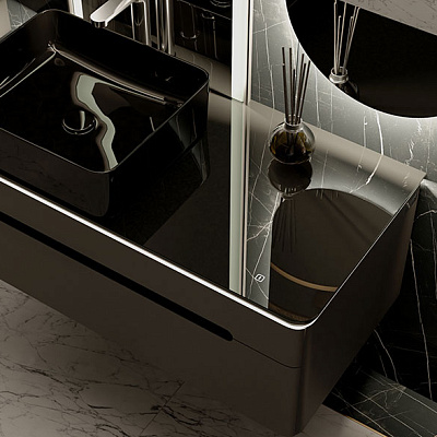 Тумба под умывальник Jorno Shine 100 подвесной антрацит