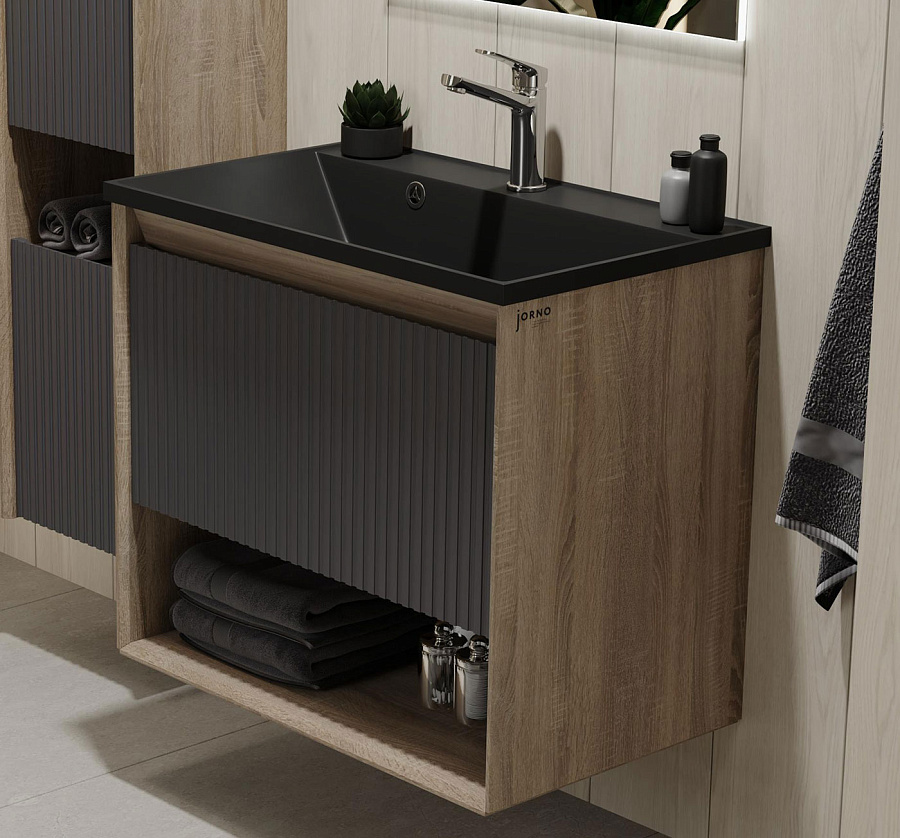 Тумба Jorno Tossony 70 подвесная Дуб Самдал/Антрацит