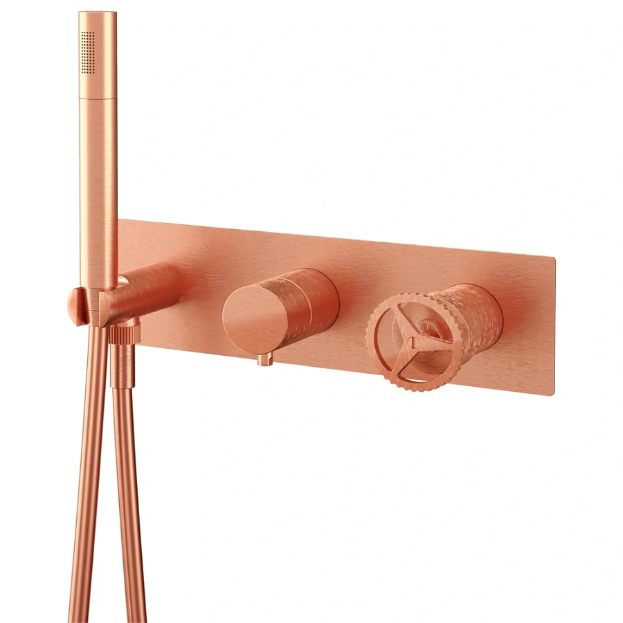Смеситель для душа Remer Chrono CH97D2RP, медь брашированная