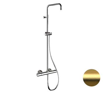 Душевая система термостатическая Remer Elegance EQ32ASSDBG, золото брашированное