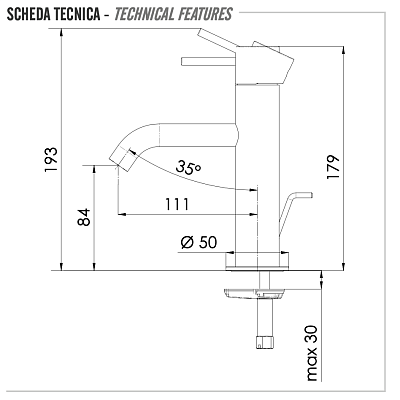 Смеситель для раковины Remer X Style X10, хром