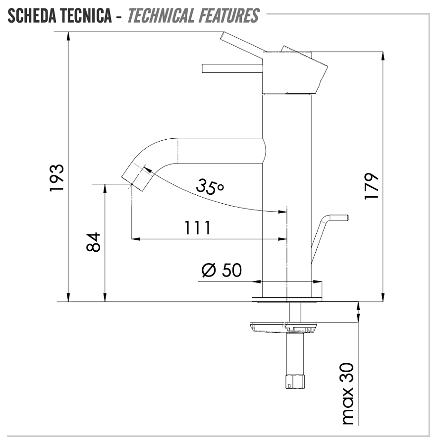 Смеситель для раковины Remer X Style X10, хром