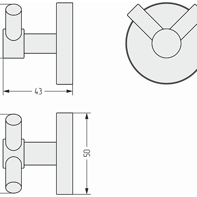 Вешалка ВИКТОРИЯ настенная / L 50 (RAL 7038 Агатовый серый), арт.7038-3007-0000