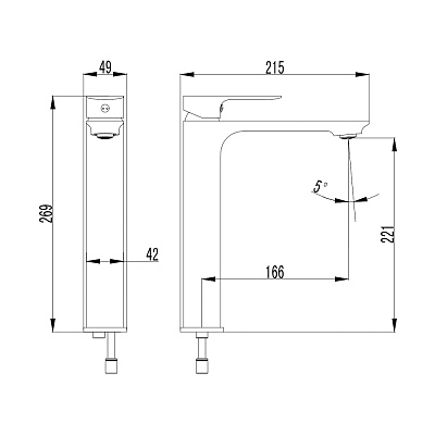 AQM6314CR Monza Смеситель для раковины однорычажный, Хром