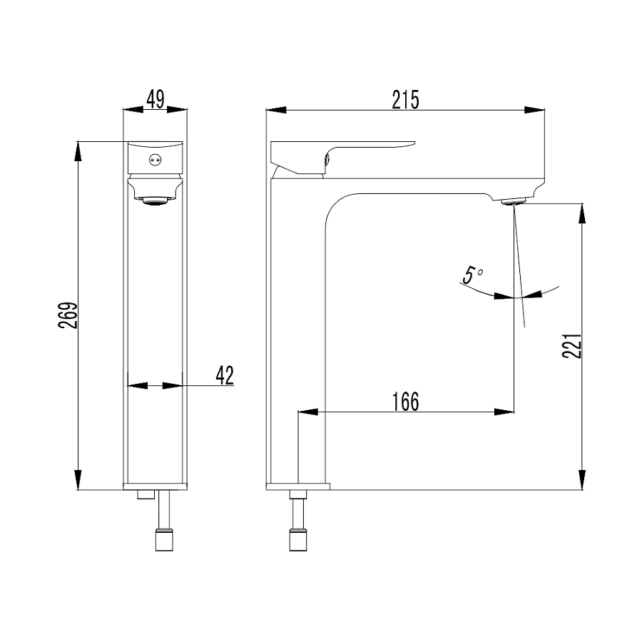 AQM6314CR Monza Смеситель для раковины однорычажный, Хром