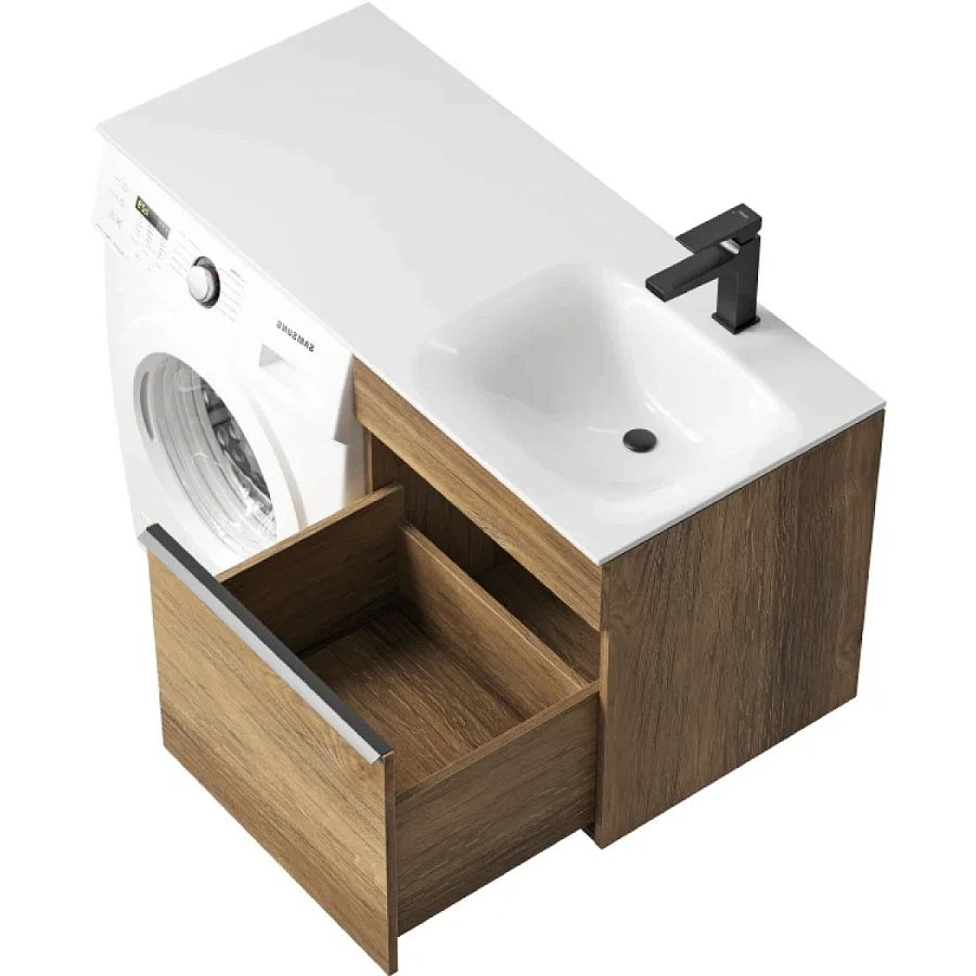 Тумба под раковину Aqwella Terra TER01051DB 53,5 см, подвесная, над стиральной машиной, дуб балтийский