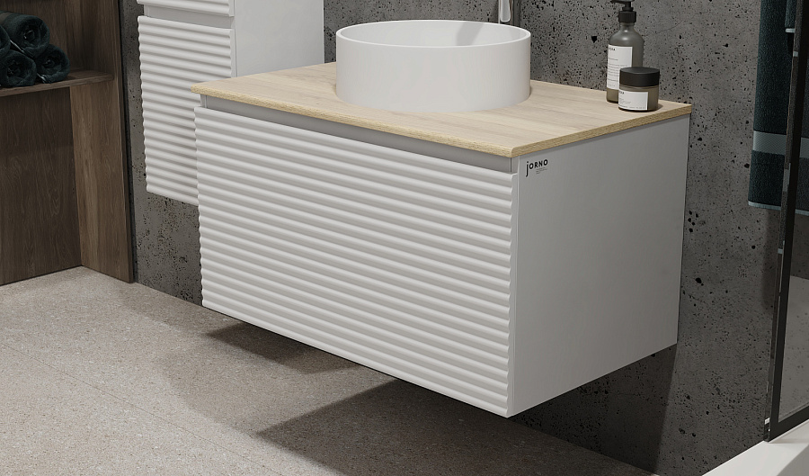 Тумба  Jorno Cossety 80 подвесная Белый/Дуб Мавелла голд